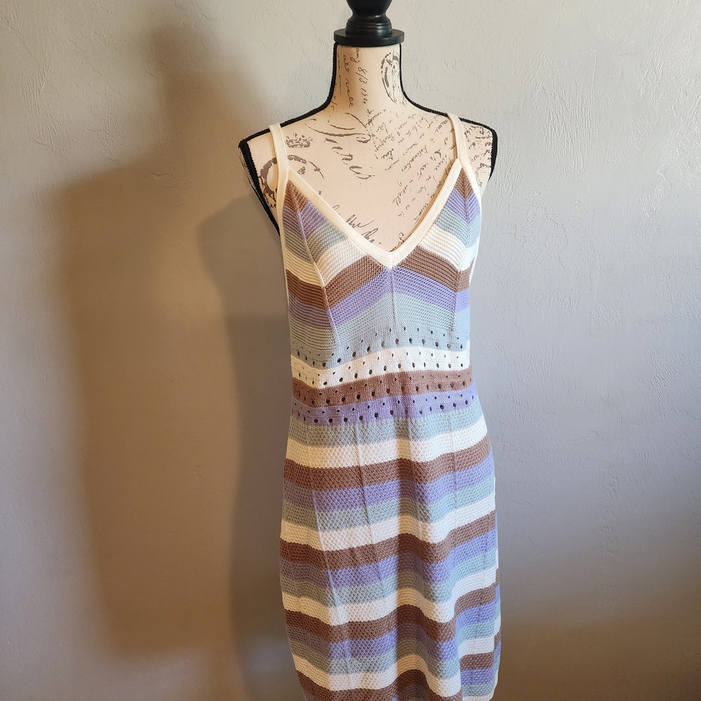 Striped Crochet Style Dress